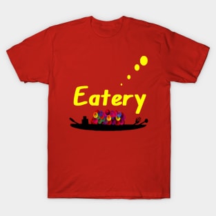 Eatery Logo on Red Background T-Shirt